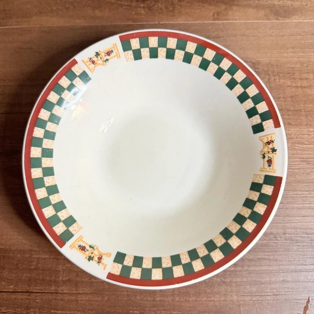 4 VTG Betty Crocker Country Inn Cereal Bowls Stoneware Farmhouse Gingham